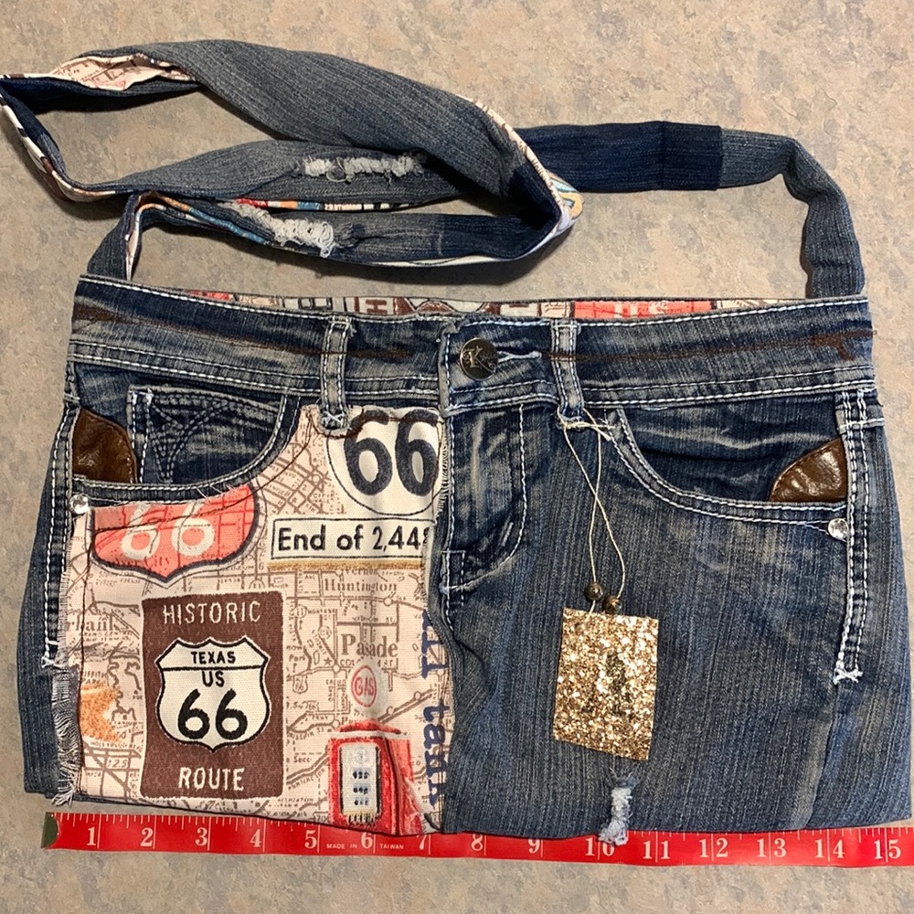 Blue Jean Purse Route 66
